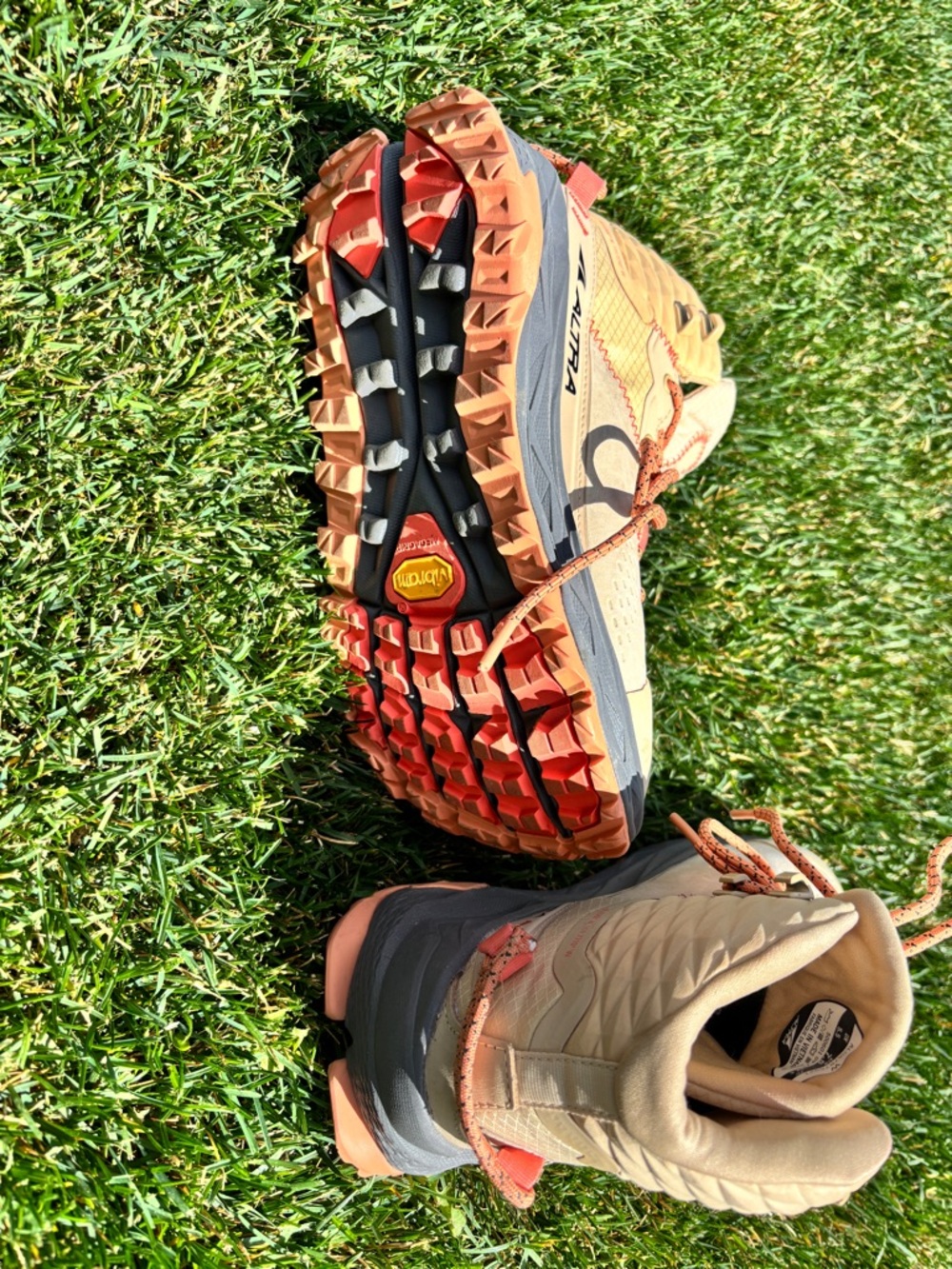 Altra Women's Beige and Coral High-Top Trail Running Shoes - GORE-TEX - Picture 7 of 7